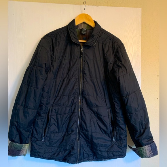 prAna Rhody Reversible Jacket Mens Size L Multi Plaid Snap Button Outdoor - Picture 1 of 8